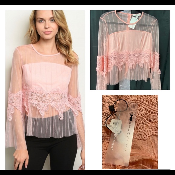 Nylon Tops - Nylon  Pink Top Size L (NWT)
